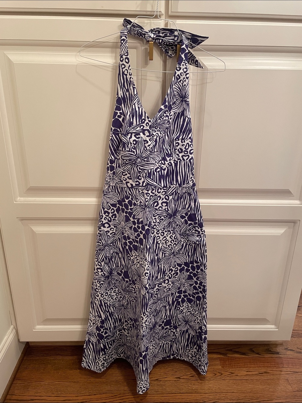 Tori Richard Laurel halter midi dress in mama print sz 8